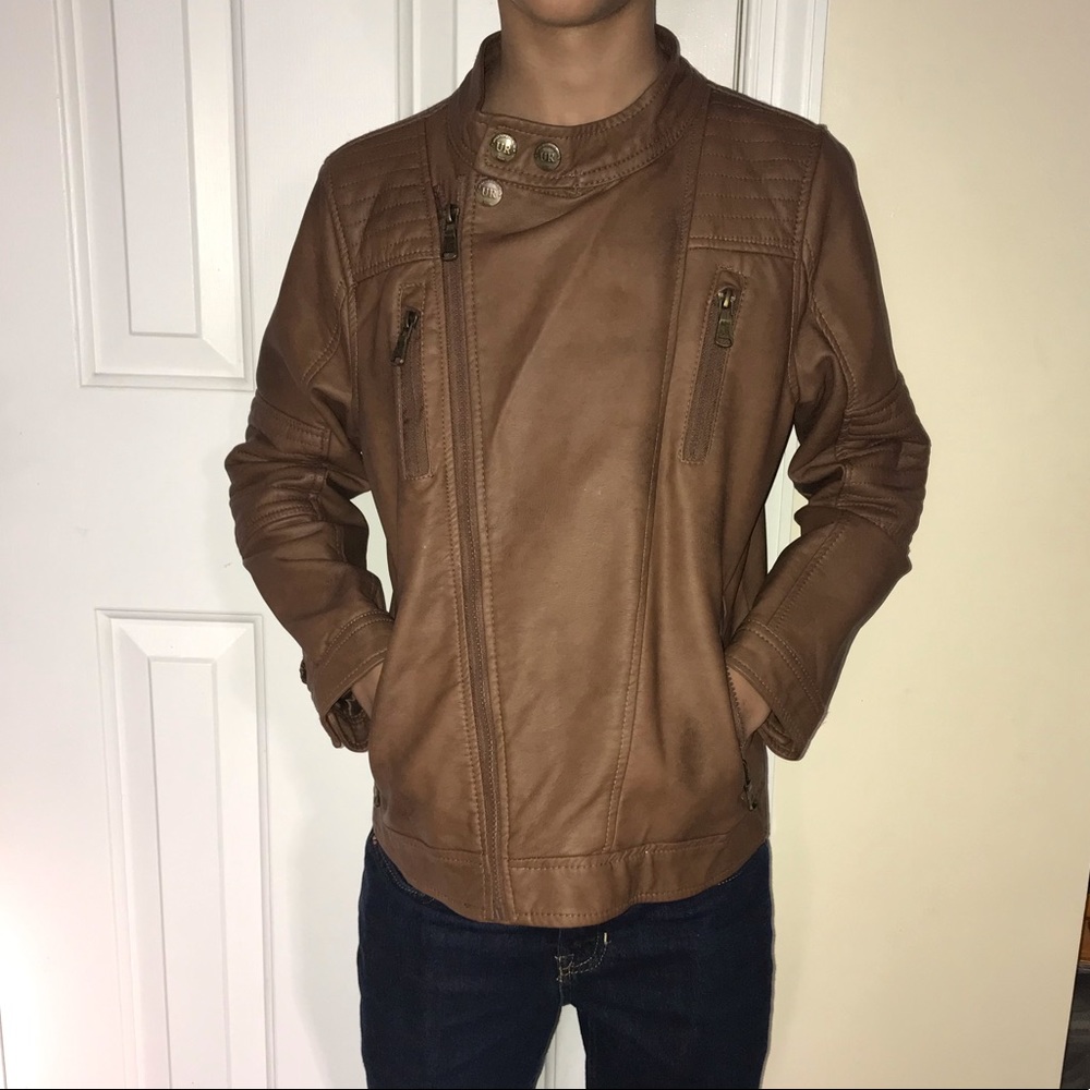 Kids brown leather jacket